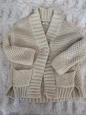 Baby Gap Cozy Cream Chunky Knit Shawl Cardigan Sweater